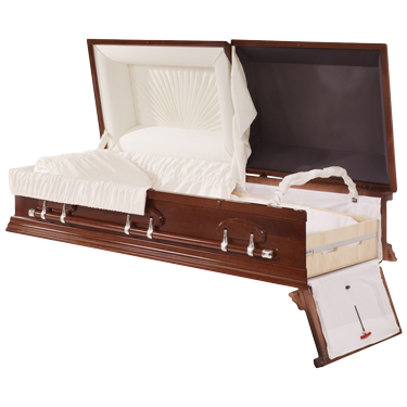 casket with wooden insert inside