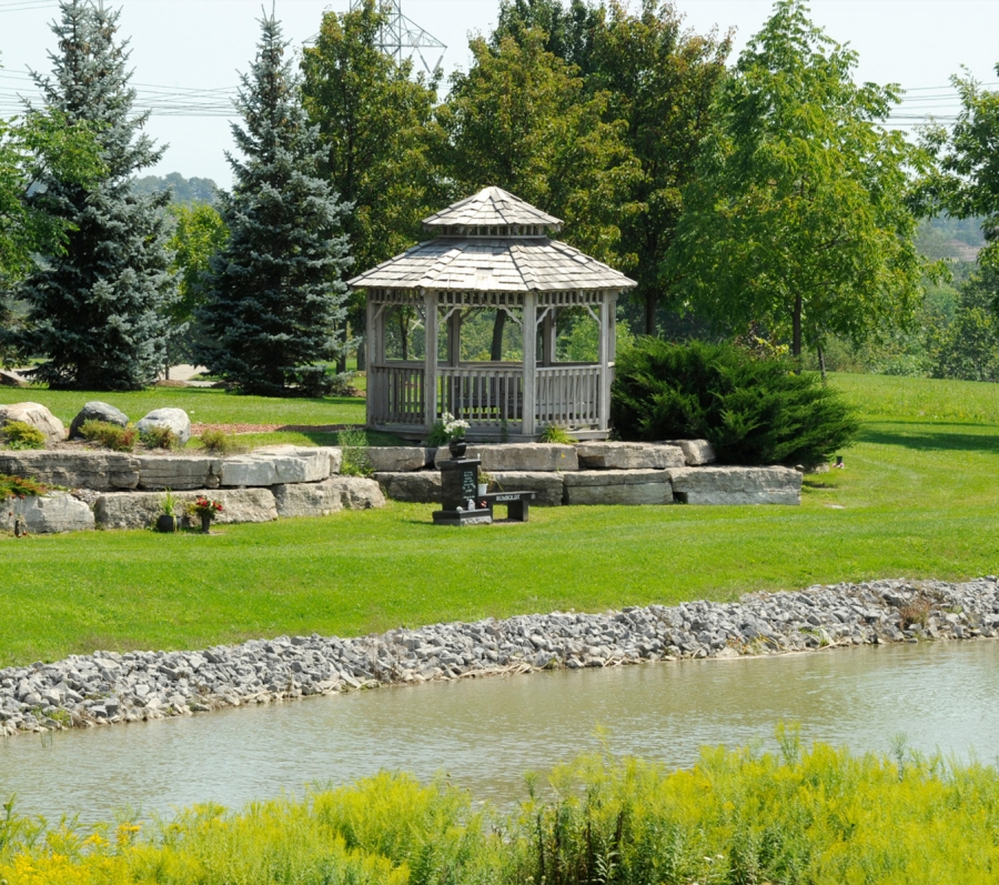 gazebo at pond