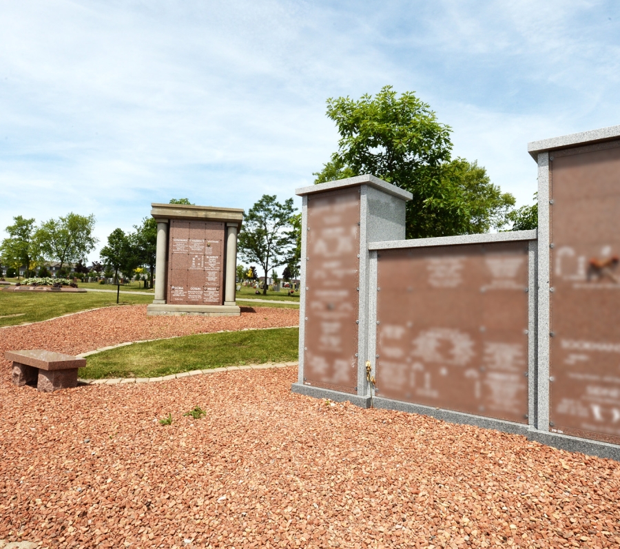 Outdoor niches at Duffin Meadows Cemetery