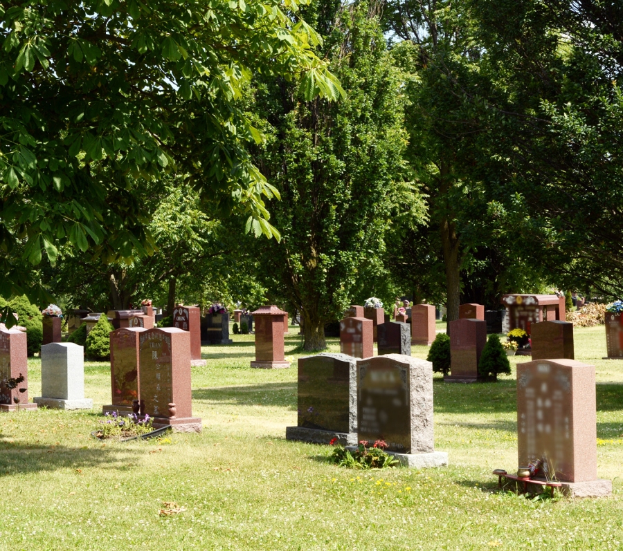 Upright markers at Elgin Mills Cemetery