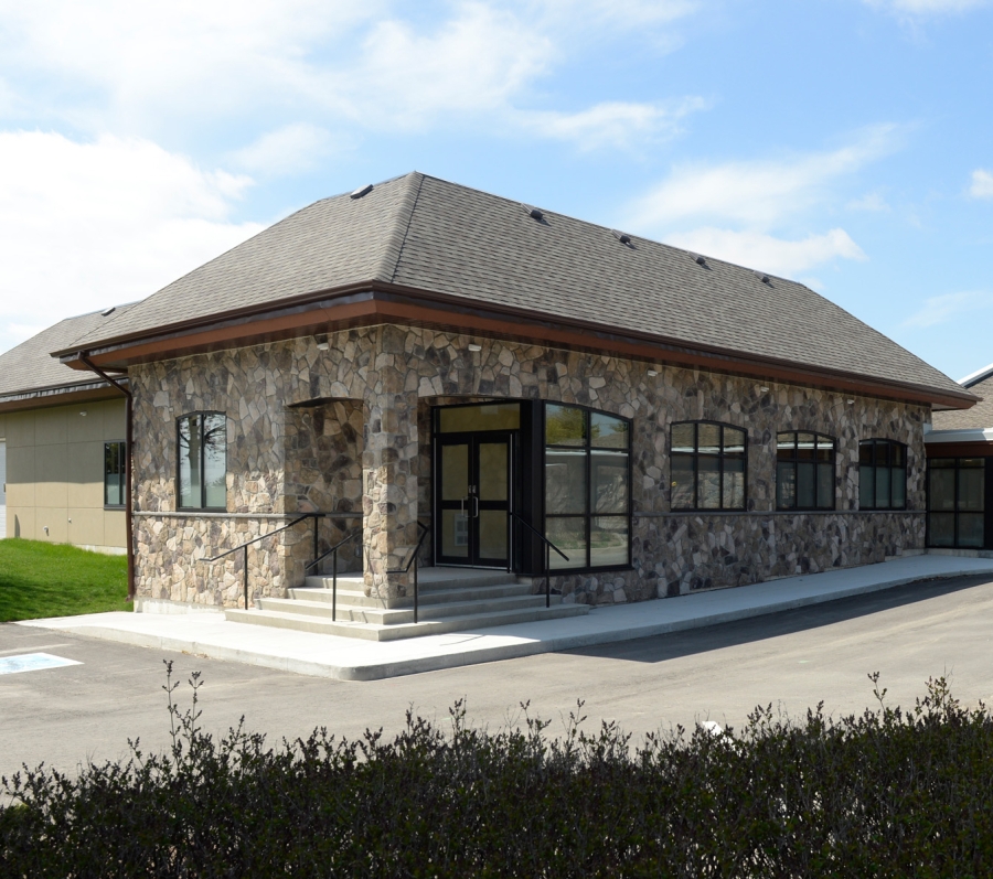 exterior of a stone building