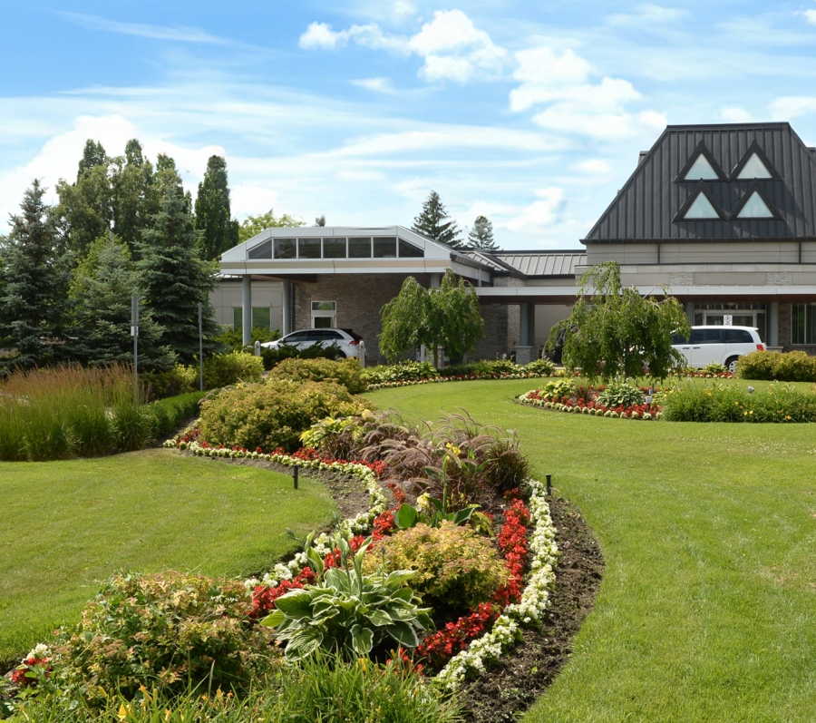 Beautiful landscaping and building at Meadowvale 
