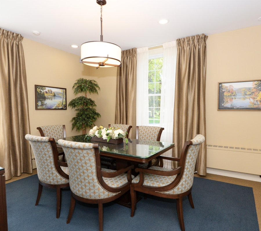 arrangement room at Mount Pleasant Cemetery