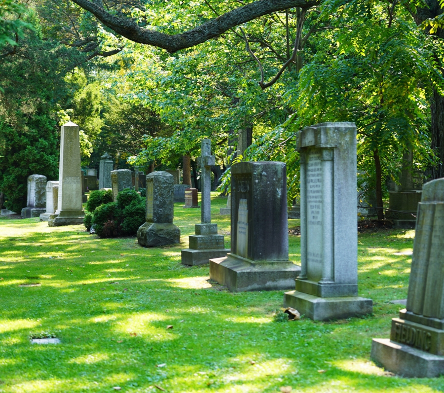 standing monuments at Mount Pleasant Cemetery