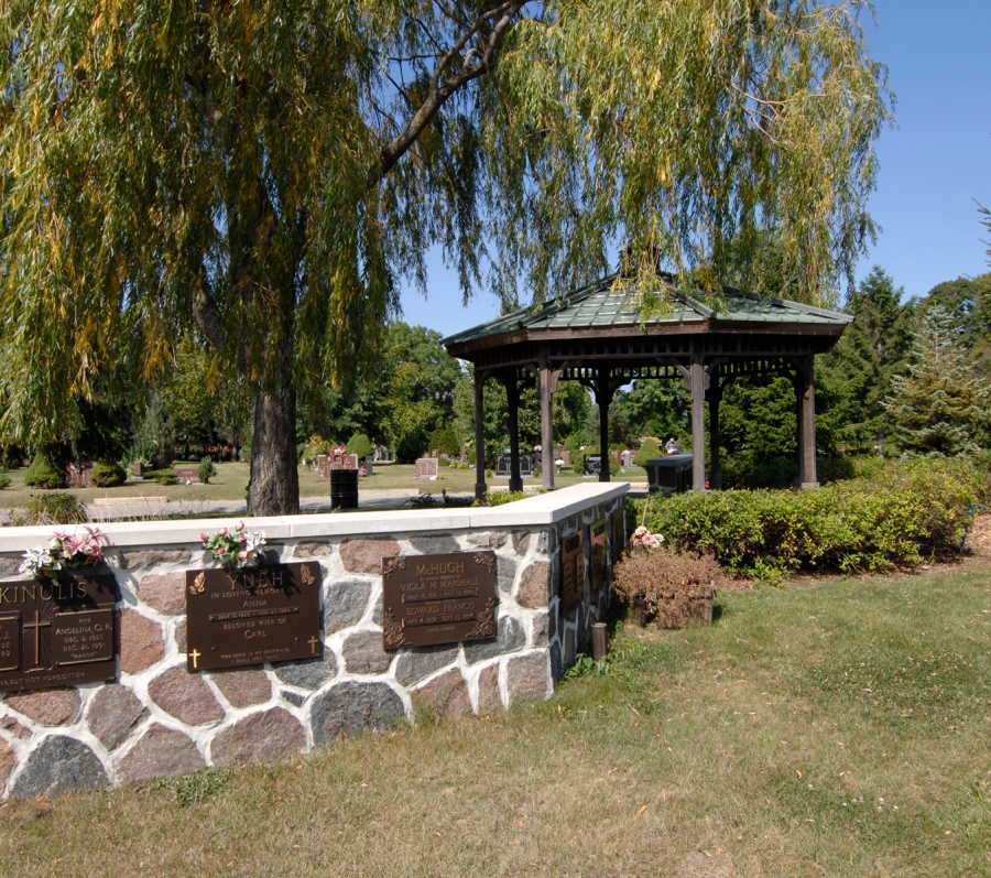 Niches along a stone wall