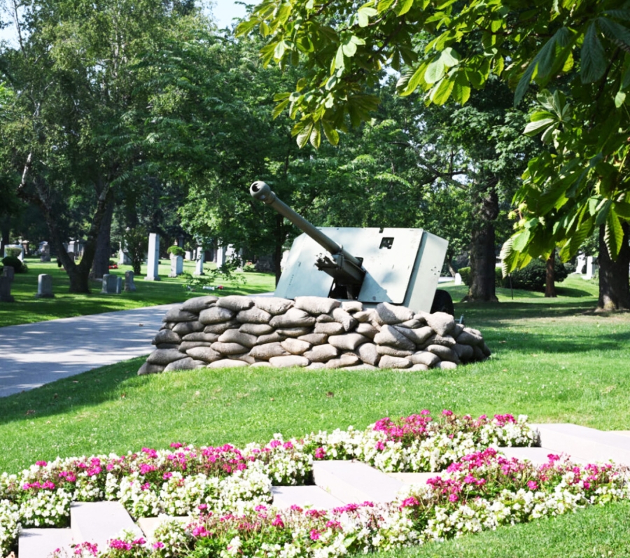 war monument at Prospect Cemetery