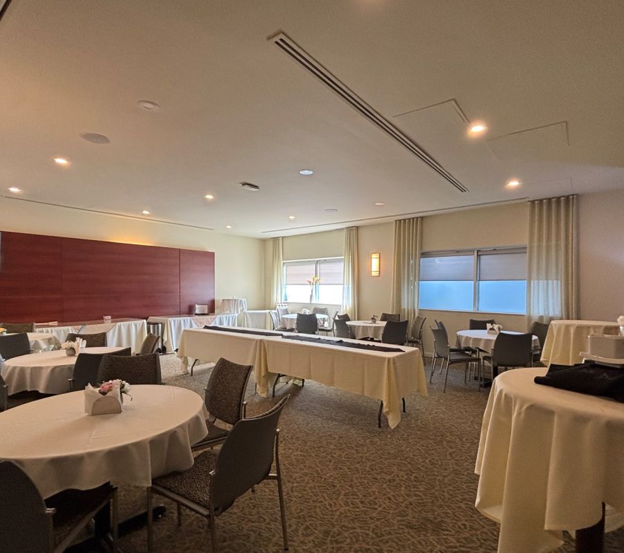 TSA Mississauga Funeral Centre with tables and chairs
