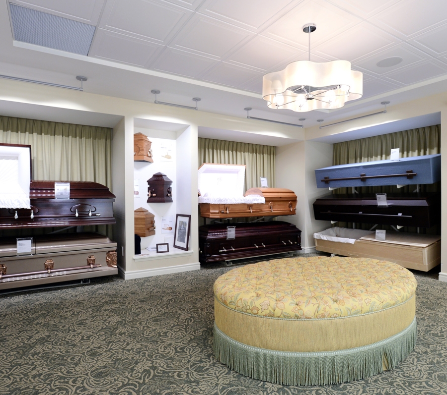 TSA Pickering Funeral Centre casket display