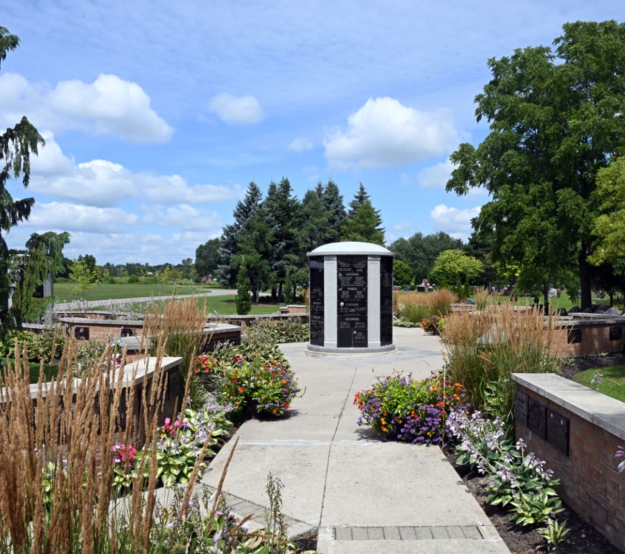 Outdoor niches at Thornton Cemetery
