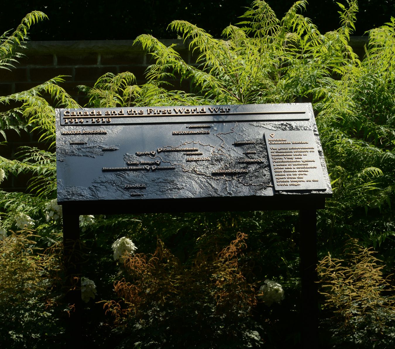 plaque of world war one map