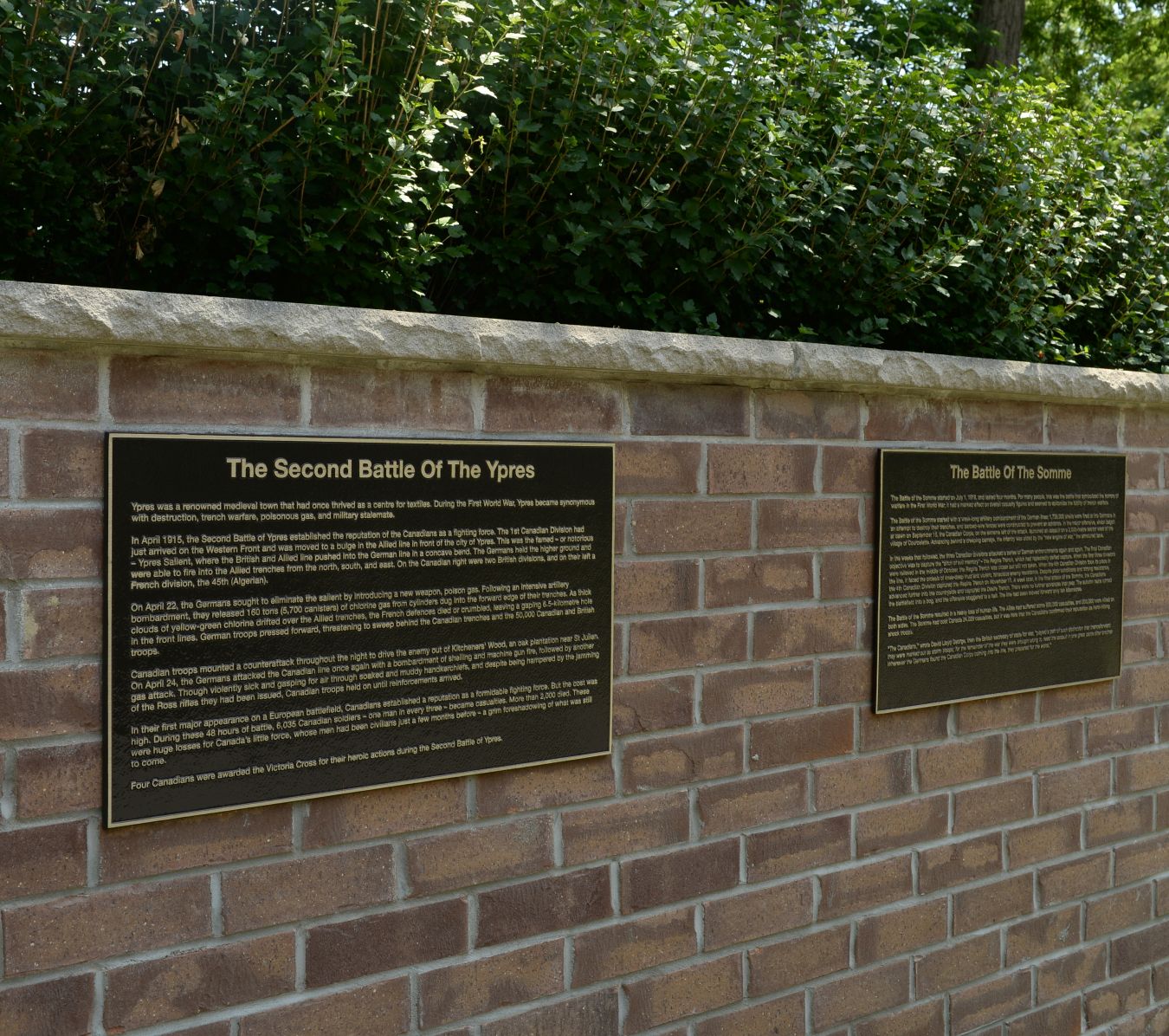 plaque of the second battle of ypres