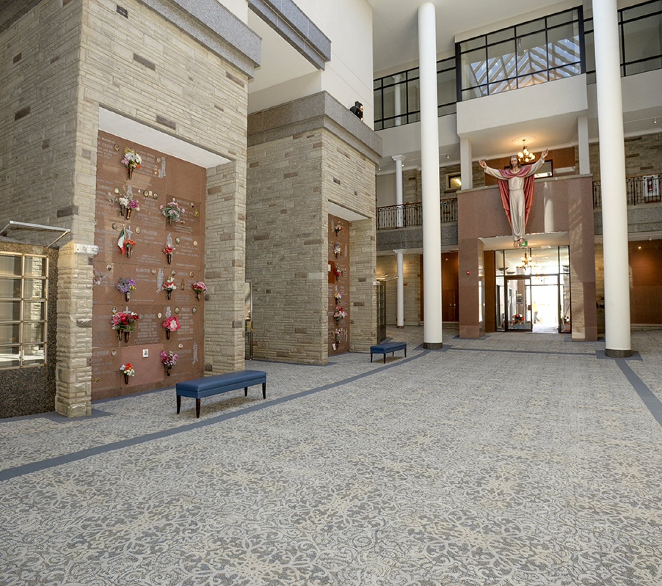 indoors at the mausoleum at Prospect