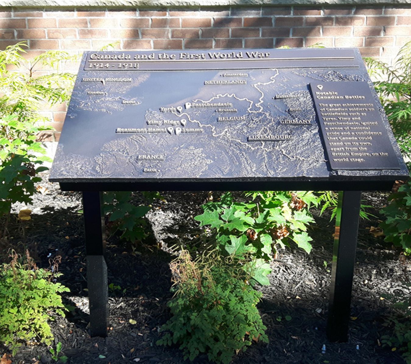 plaque of world war one map
