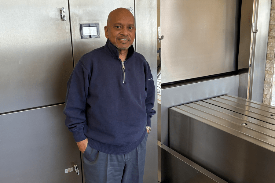 man at the crematorium