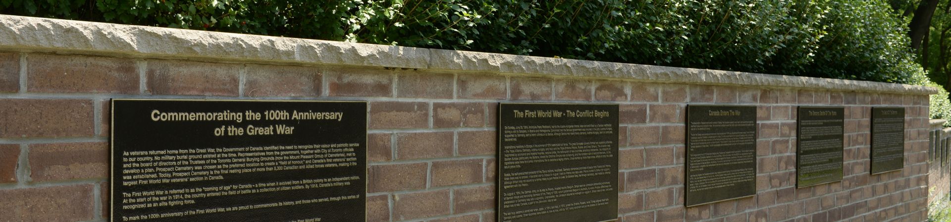 World War I Commemorative Plaques with trees at Prospect